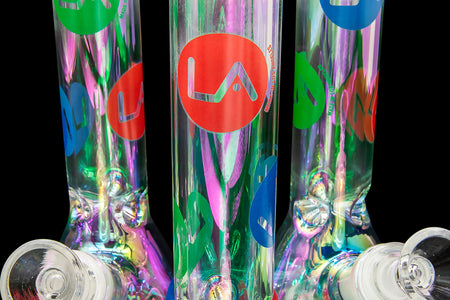 LA Pipes Limited Edition 8" Iridescent Disco Beaker Set Best Sales Price - Smoking Pipes