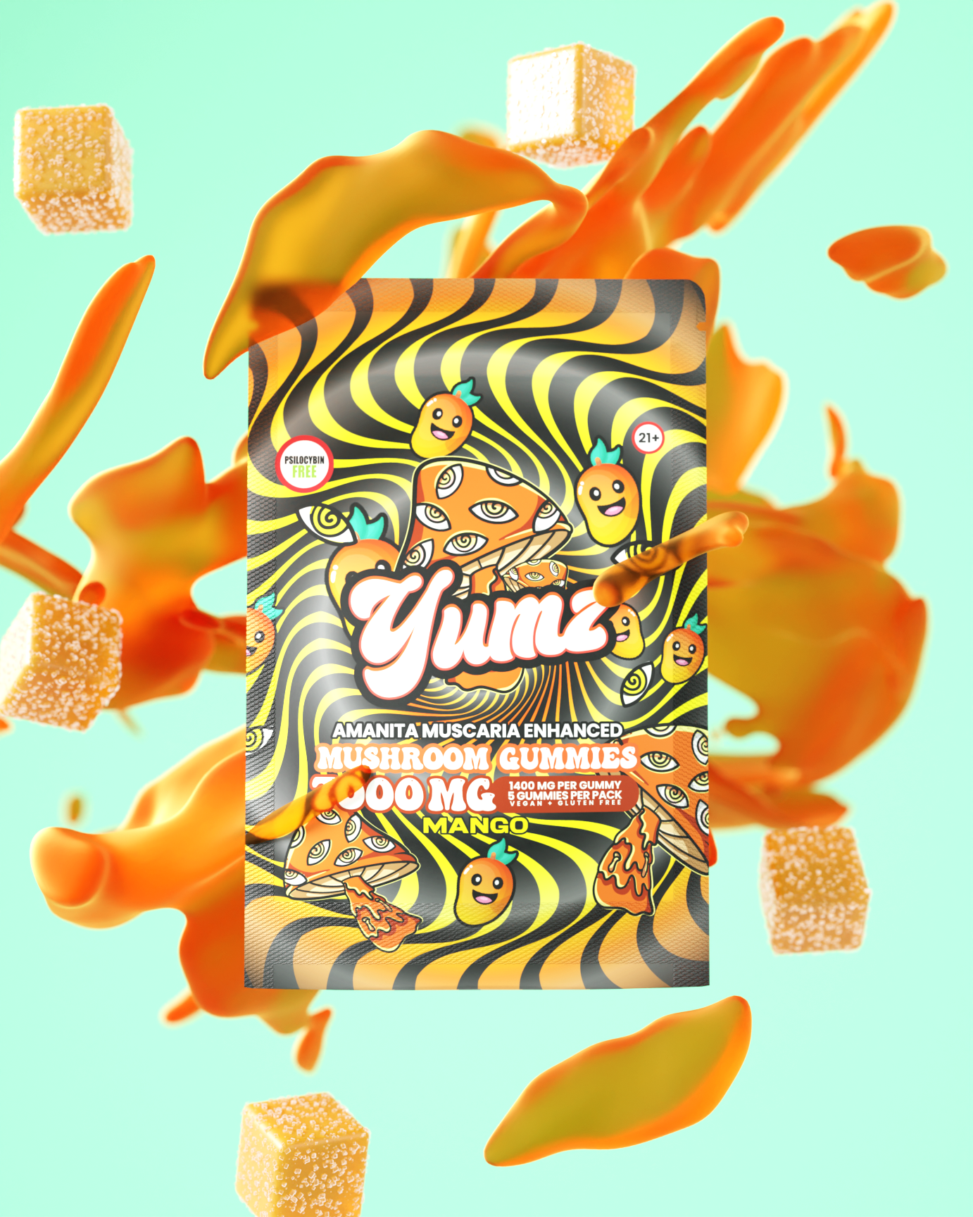 YUMZ - Mango ( Amanita Muscaria Mushroom Gummies ) Best Sales Price - Gummies