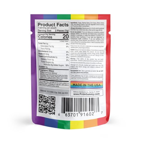 Male Sex Gummies - Proprietary Blend - 500MG - Pride Best Sales Price - Gummies