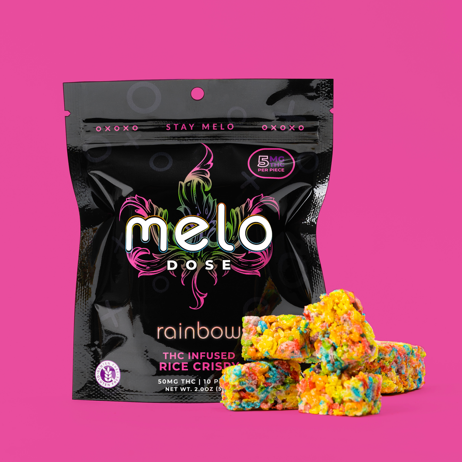 Melo Dose Rainbow 50MG Delta-9 THC Rice Crispy Best Sales Price - CBD