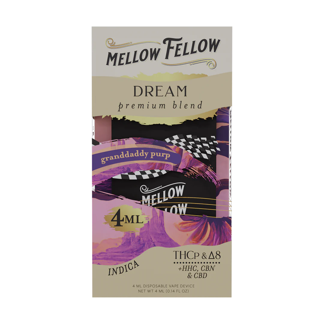 Mellow Fellow Dream Blend 4ML Disposable Vape Granddaddy Purp Best Sales Price - Vape Pens