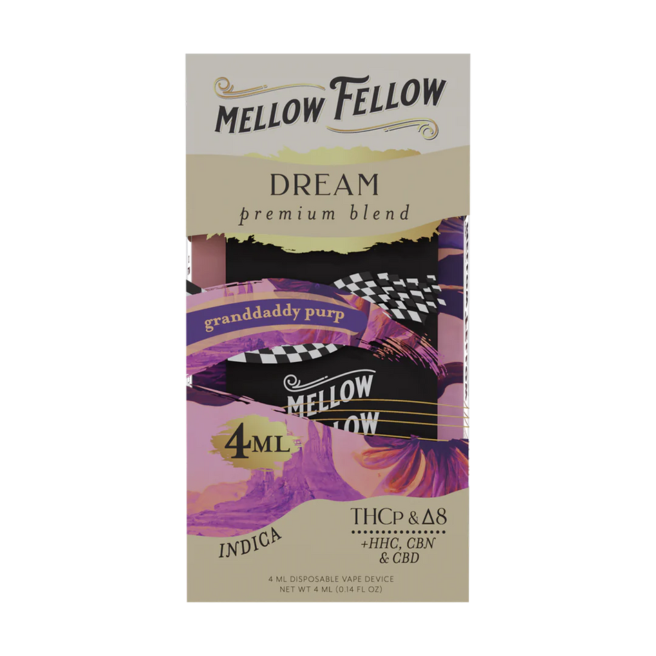 Mellow Fellow Dream Blend 4ML Disposable Vape Granddaddy Purp Best Sales Price - Vape Pens