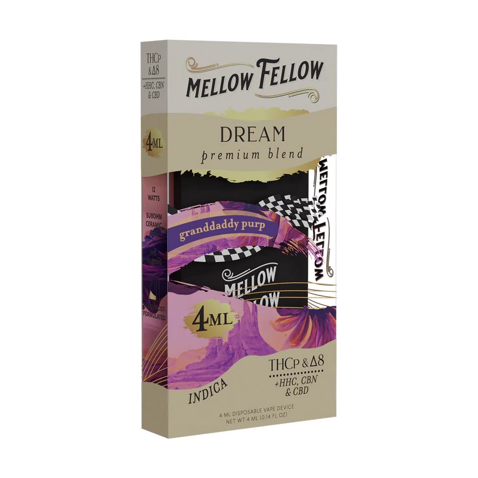 Mellow Fellow Dream Blend 4ML Disposable Vape Granddaddy Purp Best Sales Price - Vape Pens