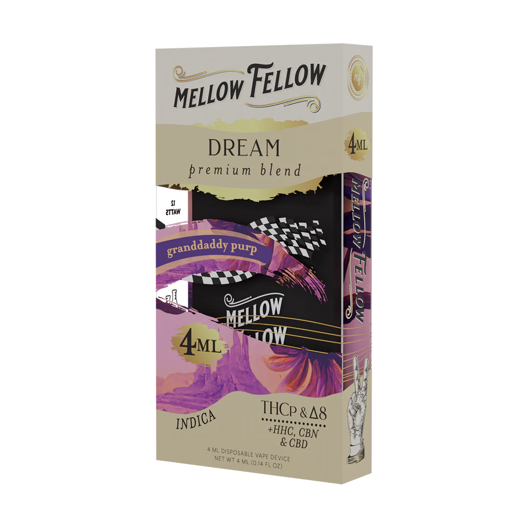 Mellow Fellow Dream Blend 4ML Disposable Vape Granddaddy Purp Best Sales Price - Vape Pens