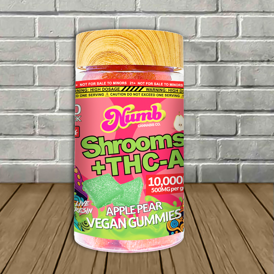Numb Cannabis Co Live Resin Shrooms + THCa Gummies 10000mg Best Sales Price - Gummies