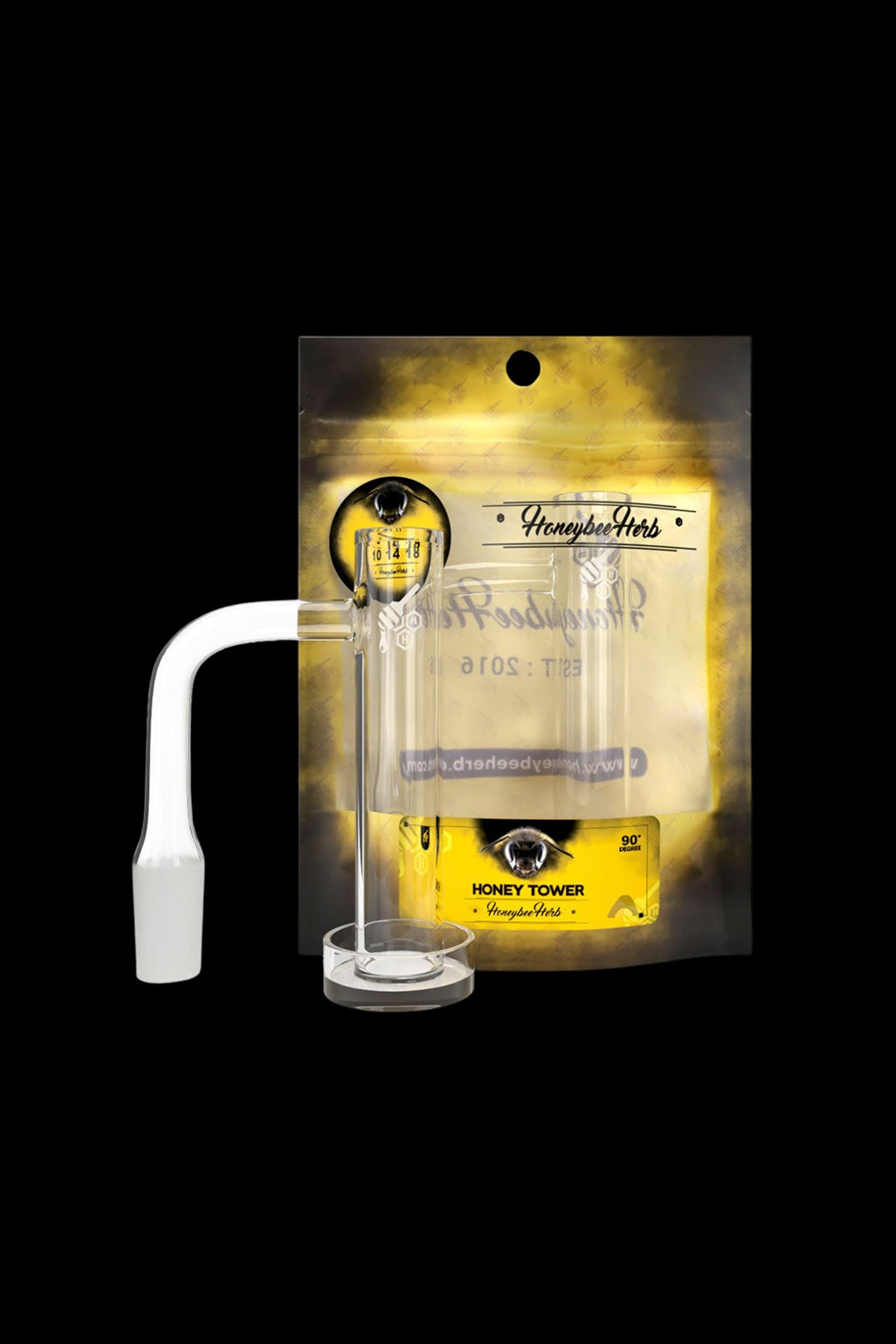 Honeybee Herb Honey Tower Quartz Banger - Yellow Line Best Sales Price - Bongs