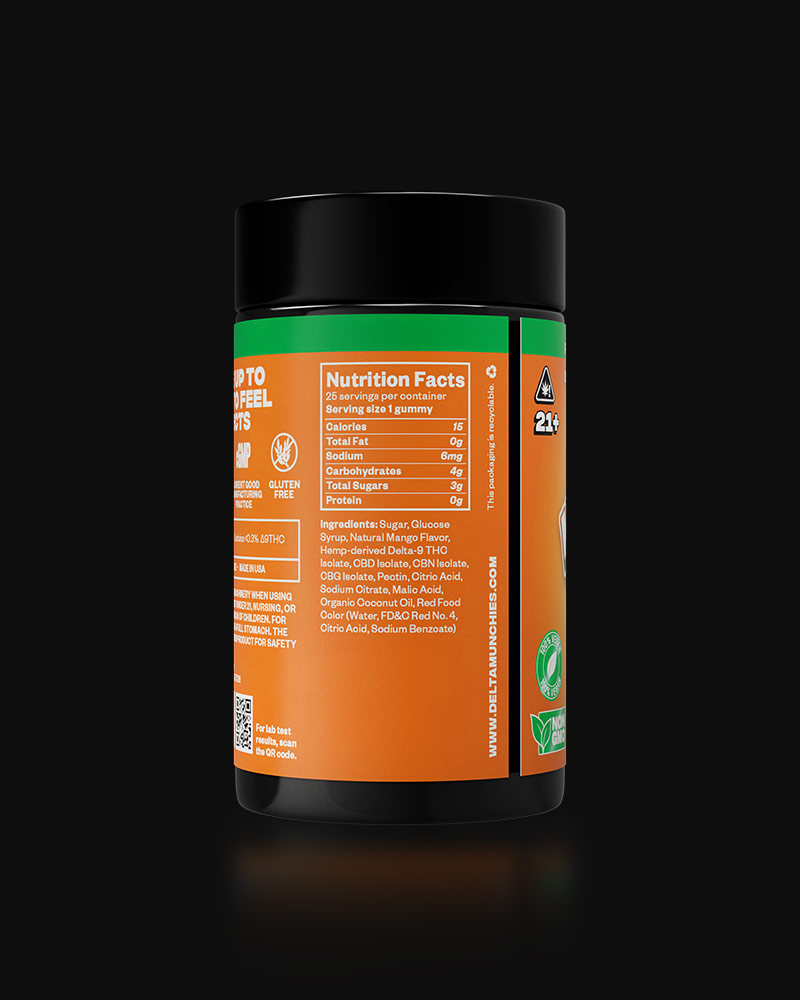 Delta Munchies Mango Crush Delta 9 Gummies 375mg/600mg Best Sales Price - Gummies