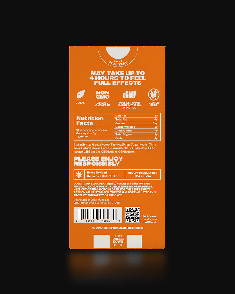 Delta Munchies Tropical Passion 1000mg Delta 9 Gummies Best Sales Price - Gummies