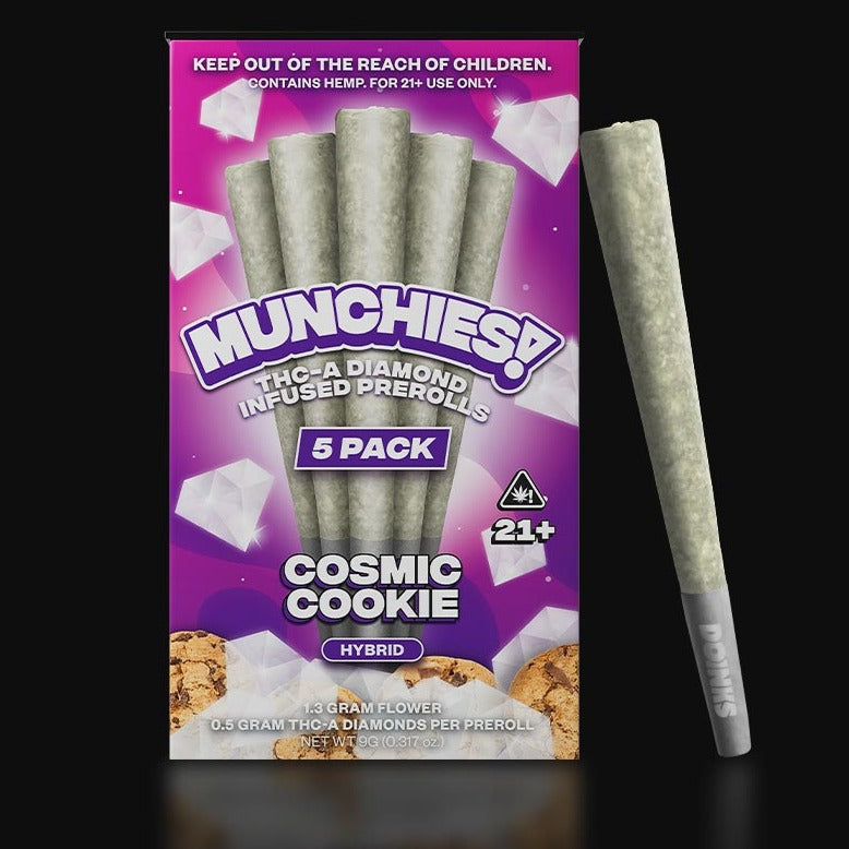 Delta Munchies Cosmic Cookies 1g THCA Infused Prerolls (5 Pack) Best Sales Price - Pre-Rolls