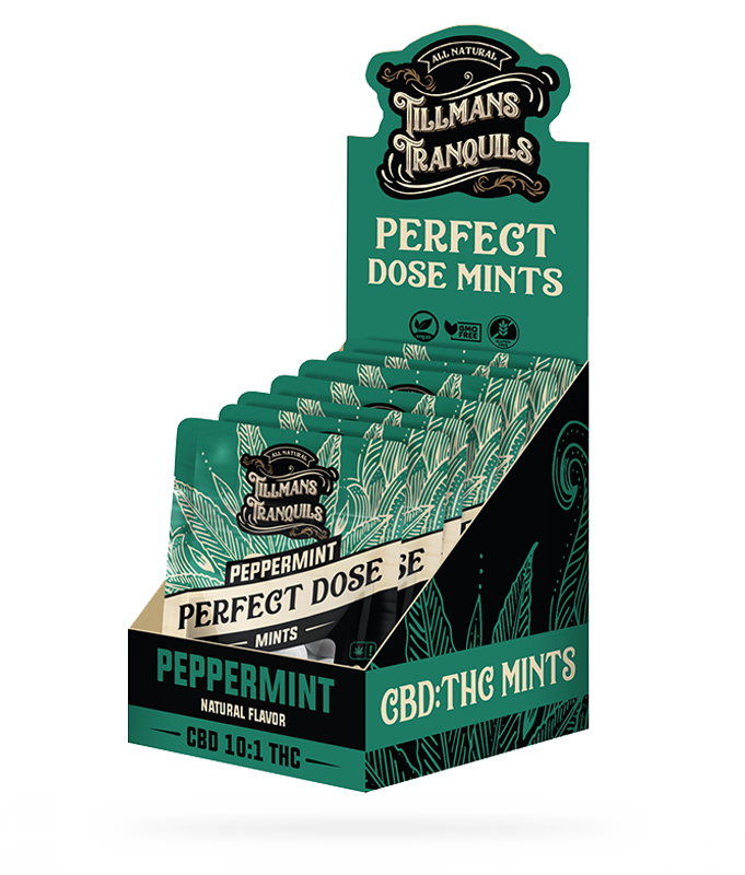 Tillmans Tranquils Peppermint Perfect Dose 20mg CBD 2mg THC Mints Best Sales Price - Edibles