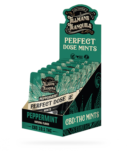 Tillmans Tranquils Peppermint Perfect Dose 20mg CBD 2mg THC Mints Best Sales Price - Edibles