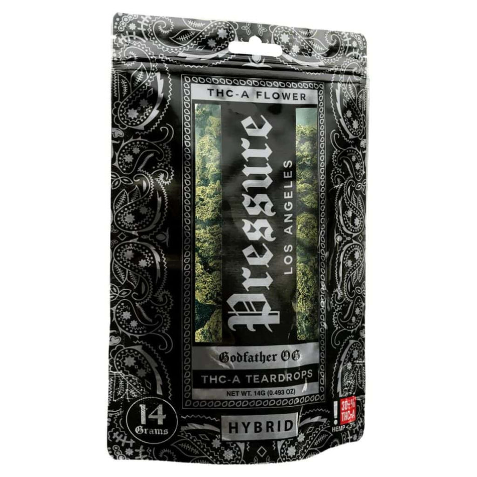 Pressure LA Premium THCa Teardrops Flower Packs 14g Godfather OG – Hybrid