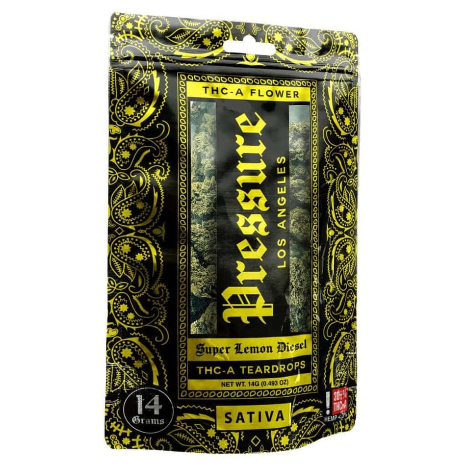 Pressure LA Premium THCa Teardrops Flower Packs 14g Super Lemon Diesel – Sativa