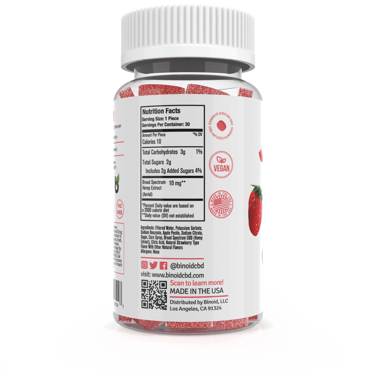 Binoid Gummies – Sour Strawberry Best Sales Price - Gummies