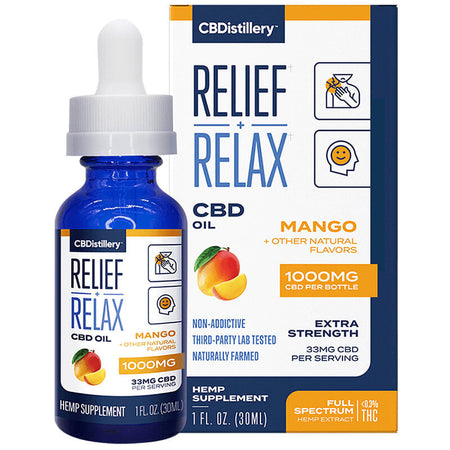 Full Spectrum CBD Oil Tincture – Mango – 1000mg – CBDistillery Best Sales Price - Tincture Oil