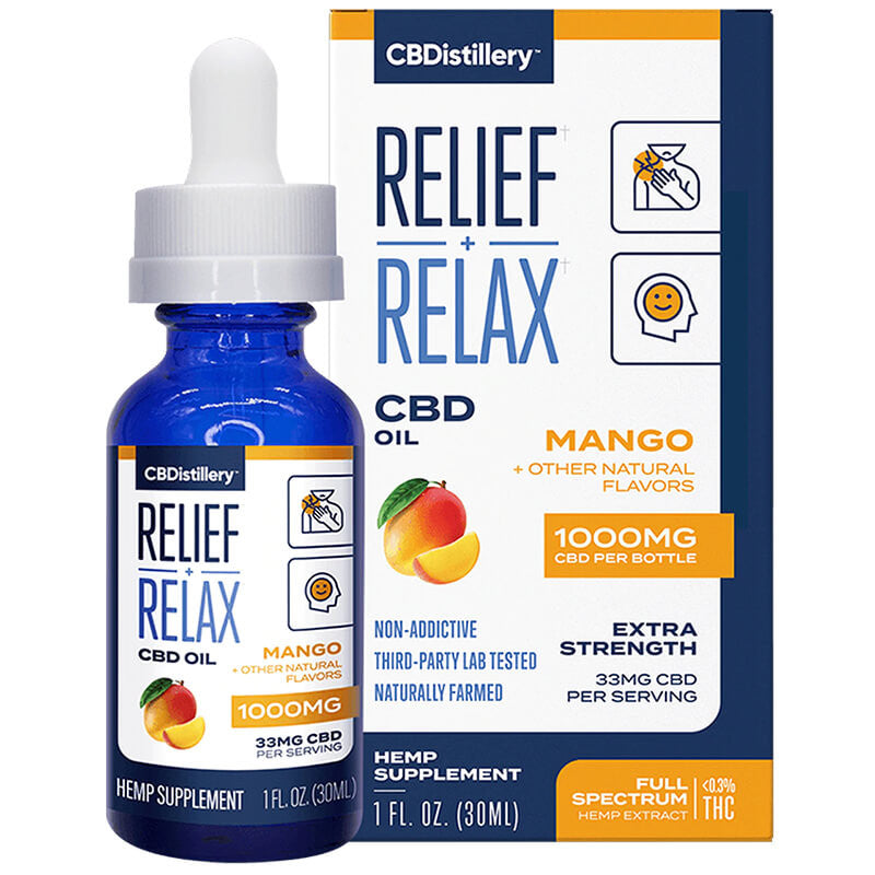 Full Spectrum CBD Oil Tincture – Mango – 1000mg – CBDistillery Best Sales Price - Tincture Oil