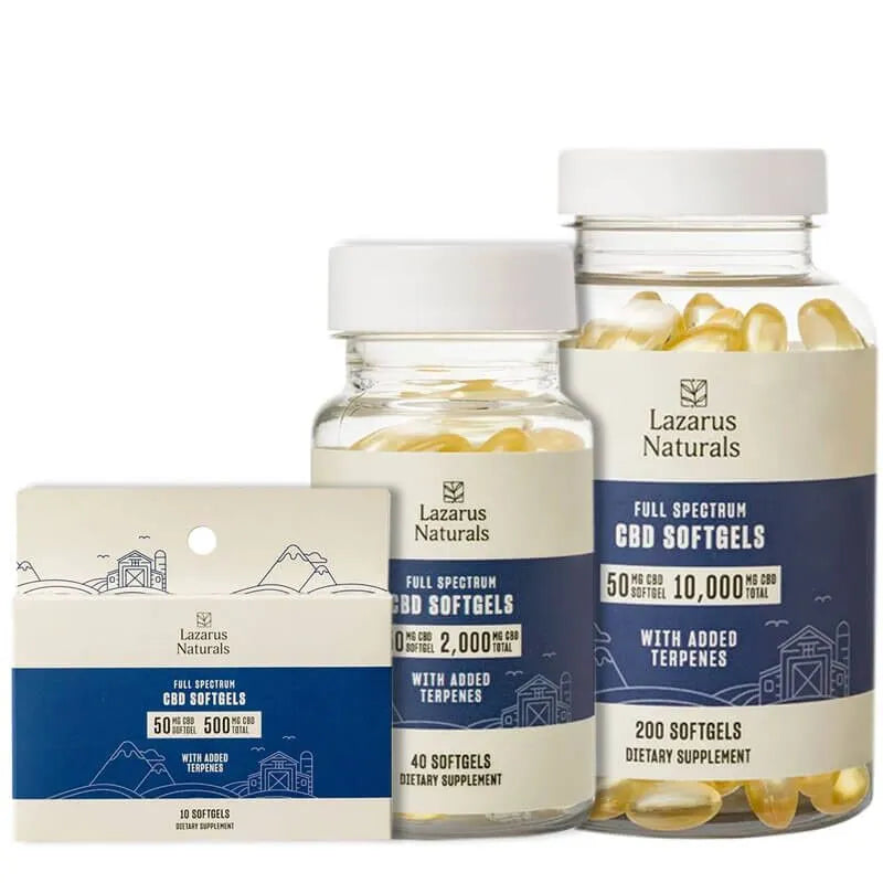Full Spectrum CBD Capsules – 50mg – Lazarus Naturals