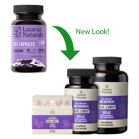 Full Spectrum CBD Capsules – Relaxation Blend – Lazarus Naturals Best Sales Price - Edibles