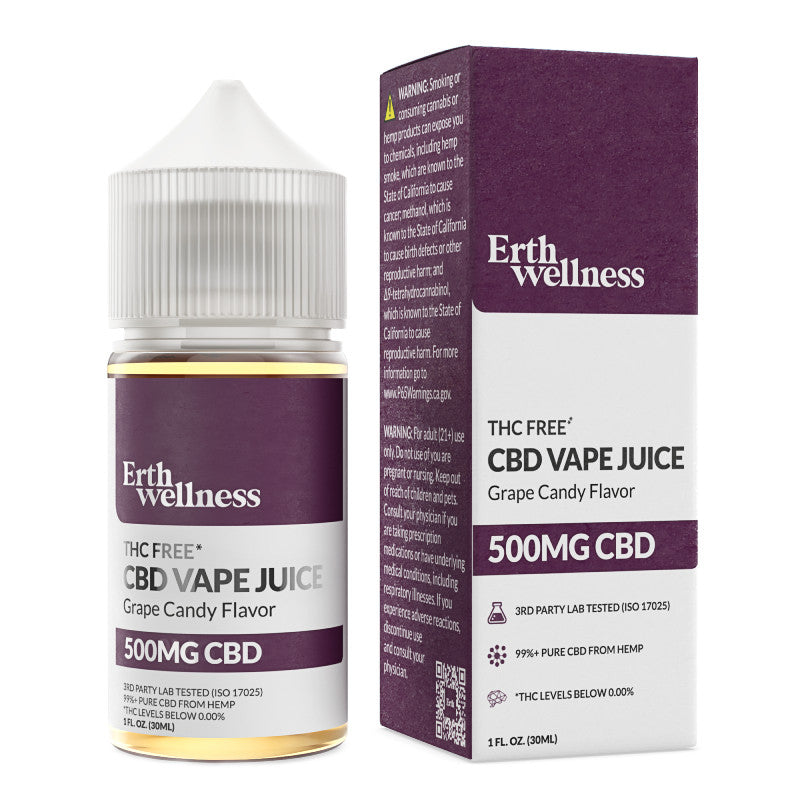 CBD Vape Juice – Grape Candy Flavor – Erth Wellnes