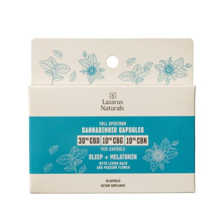Full Spectrum CBD Capsules for Sleep with CBG, CBN & Melatonin – Lazarus Naturals Best Sales Price - Edibles