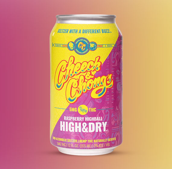 Cheech & Chong’s Raspberry Highball High & Dry Thc Infused Seltzer Water (6 packs)