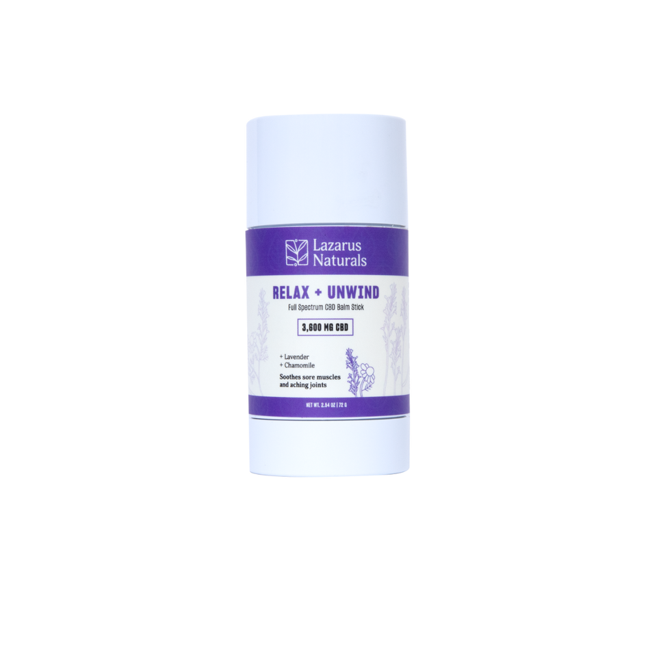 Lazarus Naturals CBD BALM STICK, RELAX + UNWIND