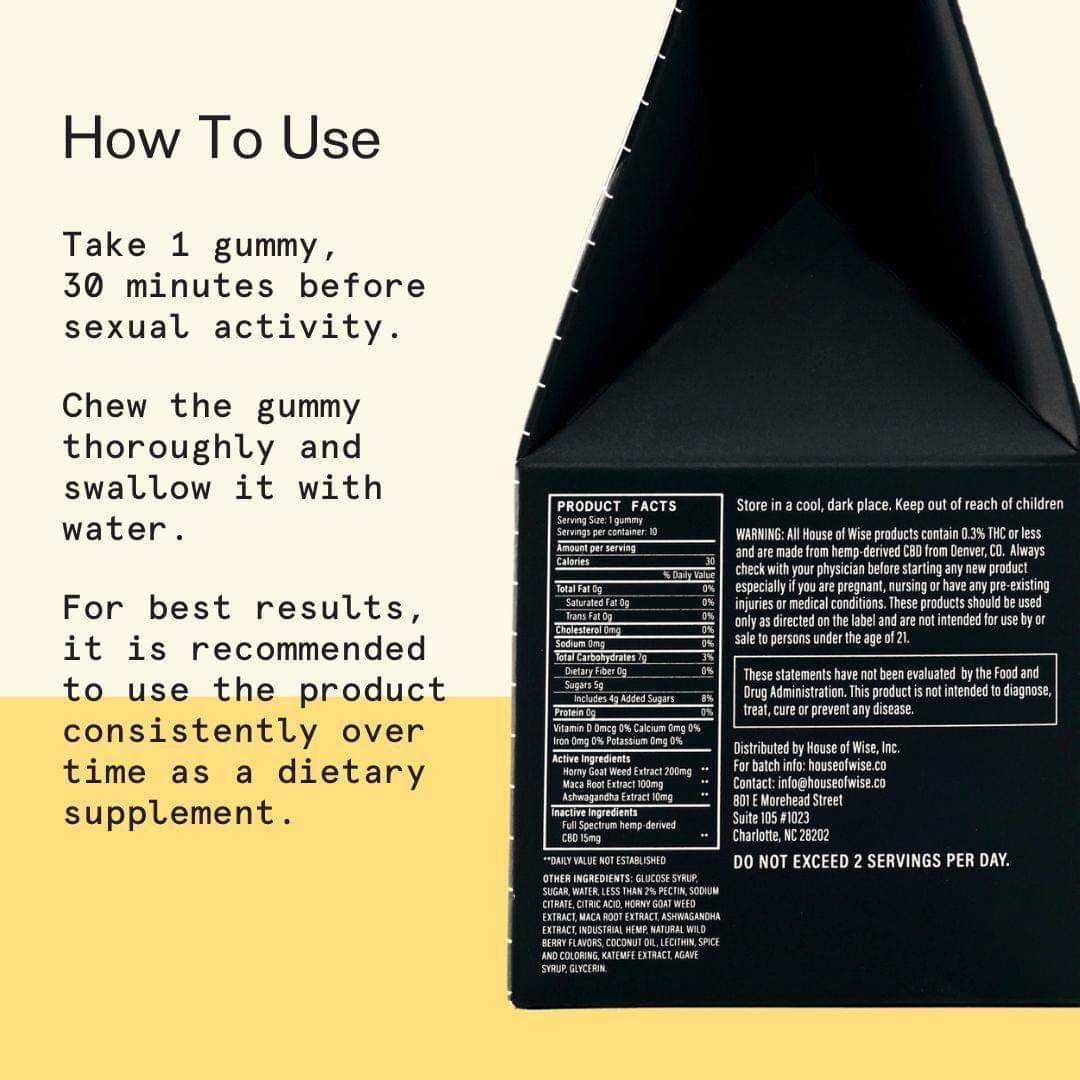 House of Wise CBD Sex Gummies (4ct.) Best Sales Price - Gummies