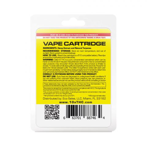 Sour Diesel Cartridge - Delta 8 THC 10X 900mg Best Sales Price - Vape Cartridges