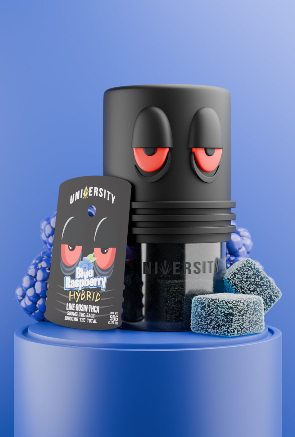 Blue Raspberry – THC Live Rosin Premium Gummies