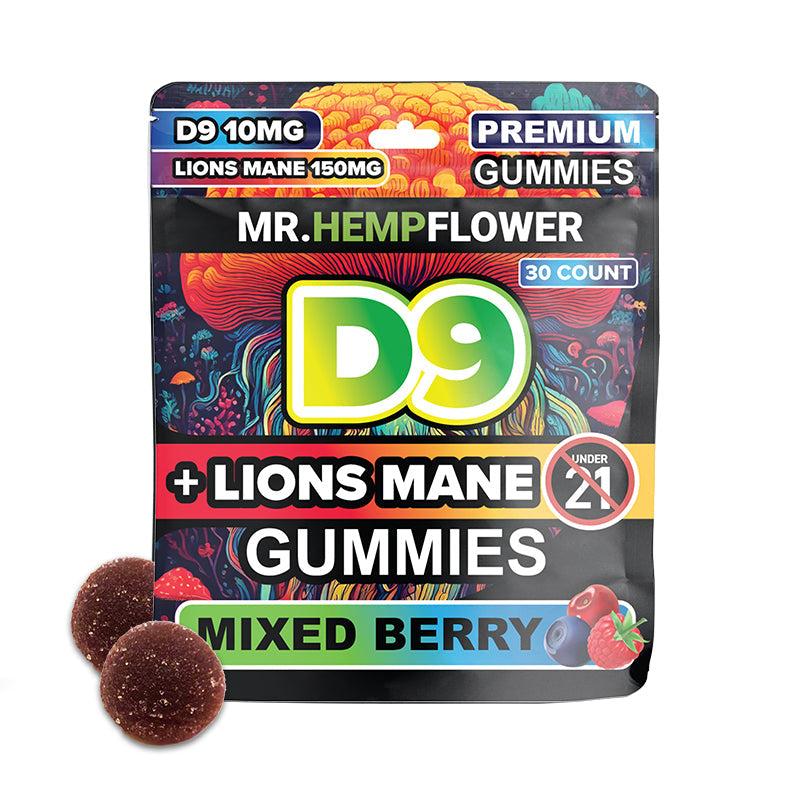 D9 Lion’s Mane Gummies-10mg D9 &amp; 150mg Lion’s Mane