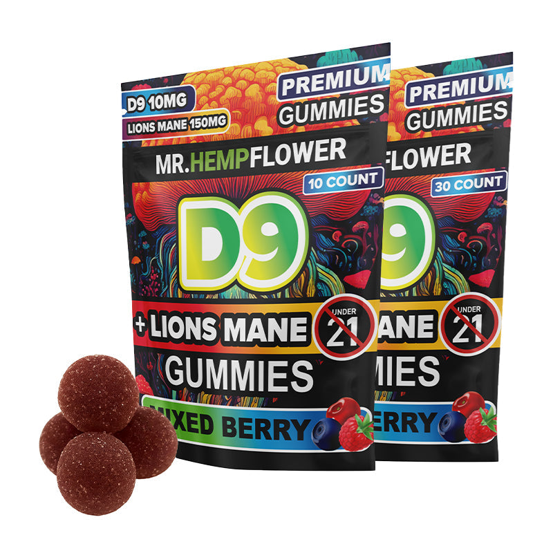 D9 Lion’s Mane Gummies-10mg D9 &amp; 150mg Lion’s Mane