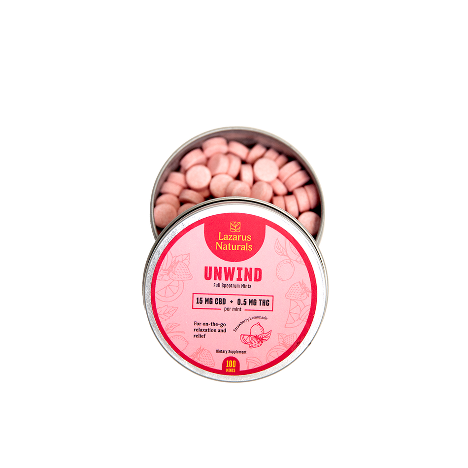 Lazarus Naturals CBD MINTS, UNWIND