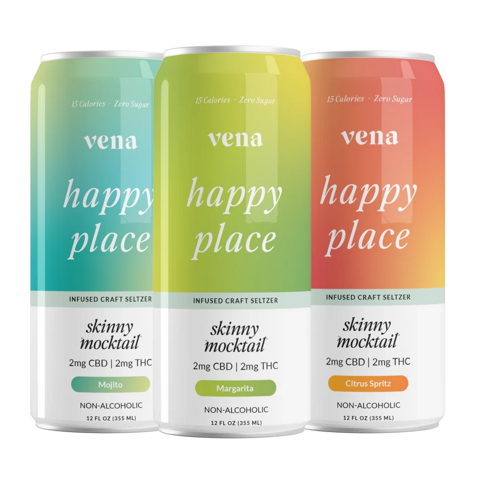 Vena CBD Happy Place Seltzers | Skinny Mocktails THC Drink