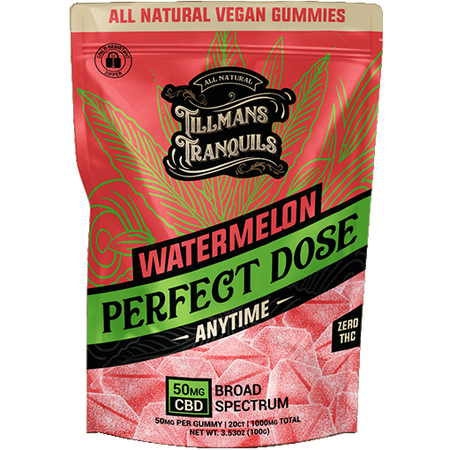 Tillmans Tranquils Watermelon CBD Gummies 50mg Broad Spectrum CBD Best Sales Price - Gummies