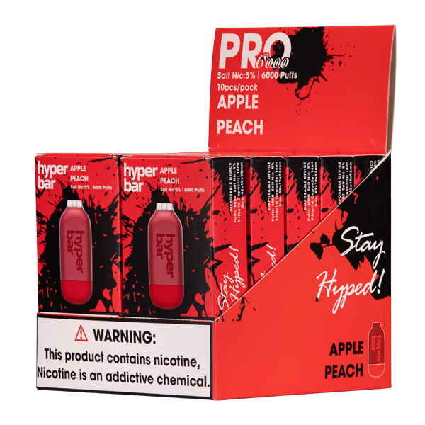 Apple Peach Hyper Bar Pro 6000 Best Sales Price - Disposables