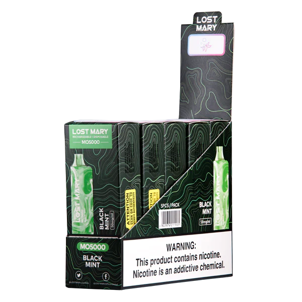 Black Mint Lost Mary MO5000 Disposable Vape Kit 5000 Puffs 13.5ml Best Sales Price - Disposables