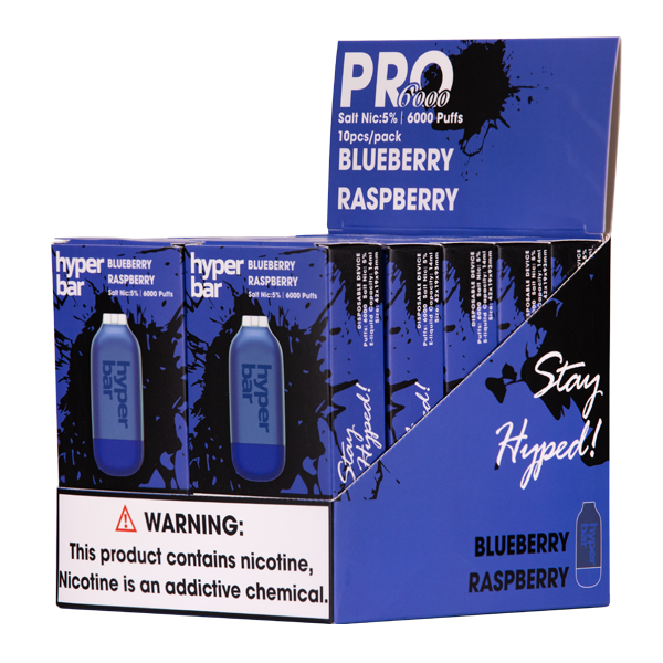 Blueberry Raspberry Hyper Bar Pro 6000 Best Sales Price - Disposables