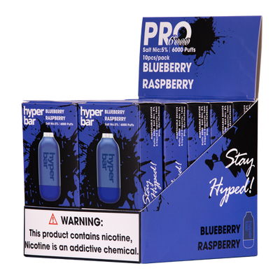 Blueberry Raspberry Hyper Bar Pro 6000 Best Sales Price - Disposables