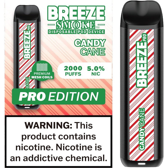 Breeze Pro Disposable Vape Kit 2000 Puffs 6ml Candy Cane Flavor Best Sales Price - Disposables