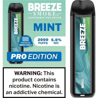 Breeze Pro Disposable Vape Kit 2000 Puffs 6ml Mint Flavor Best Sales Price - Disposables