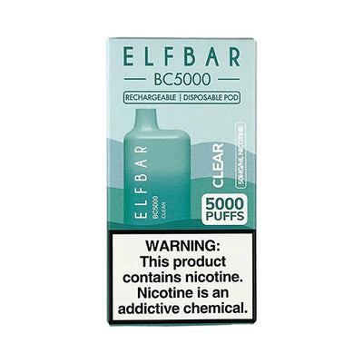 CLEAR ELF BAR BC5000 Disposable Vape Best Sales Price - Disposables