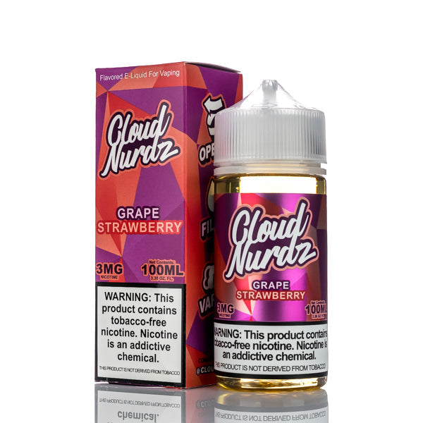 Cloud Nurdz E-Liquid Grape Strawberry 100ml (3mg) Best Sales Price - eJuice