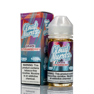 Cloud Nurdz E-Liquid Grape Strawberry Iced 100ml (3mg) Best Sales Price - eJuice