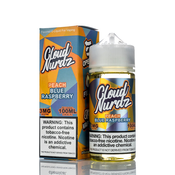 Cloud Nurdz E-Liquid Peach Blue Raspberry 100ml (3mg) Best Sales Price - eJuice