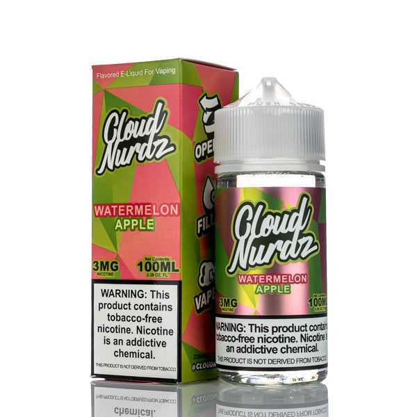 Cloud Nurdz E-Liquid Watermelon Apple 100ml (6mg) Best Sales Price - eJuice