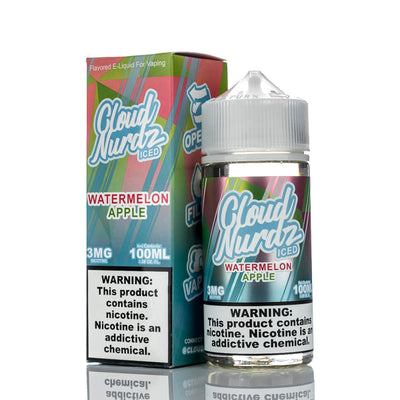 Cloud Nurdz E-Liquid Watermelon Apple Iced 100ml (3mg) Best Sales Price - eJuice