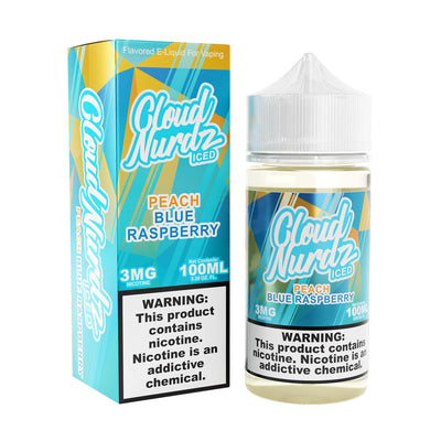 Cloud Nurdz ICED E-Liquid No Nicotine Vape Juice 100ml (Peach Blue Raspberry Iced) Best Sales Price - eJuice