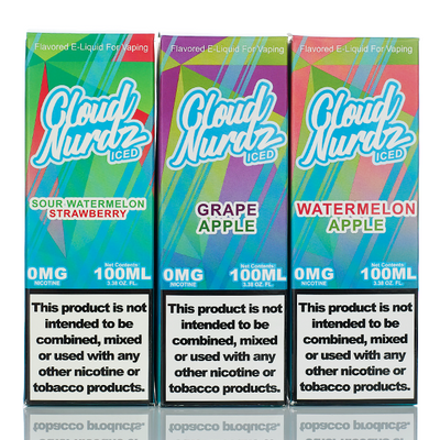 Cloud Nurdz ICED E-Liquid No Nicotine Vape Juice 100ml (Watermelon Apple Iced) Best Sales Price - eJuice