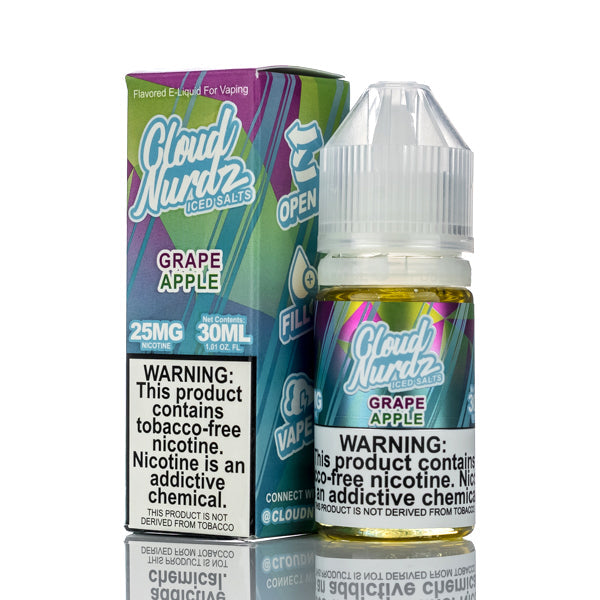 Cloud Nurdz Salts E-Liquid Grape Apple Iced 30ml (50mg) Best Sales Price - eJuice