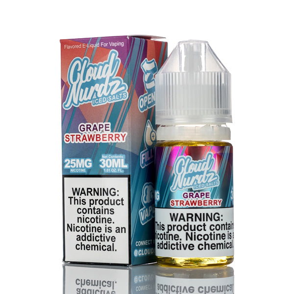 Cloud Nurdz Salts E-Liquid Grape Strawberry Iced 30ml (50mg) Best Sales Price - eJuice